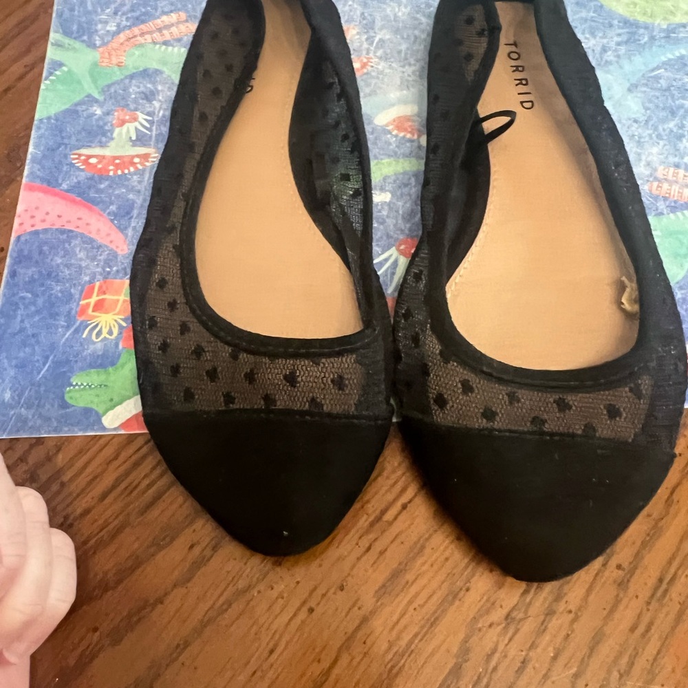 Torrid Black Heart Mesh Flats